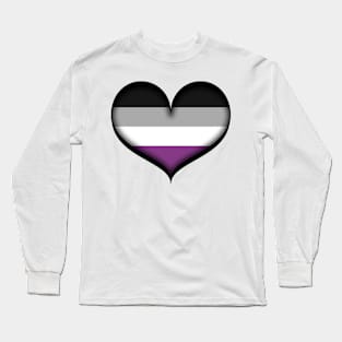 Large Vector Heart in Asexual Pride Flag Colors Long Sleeve T-Shirt